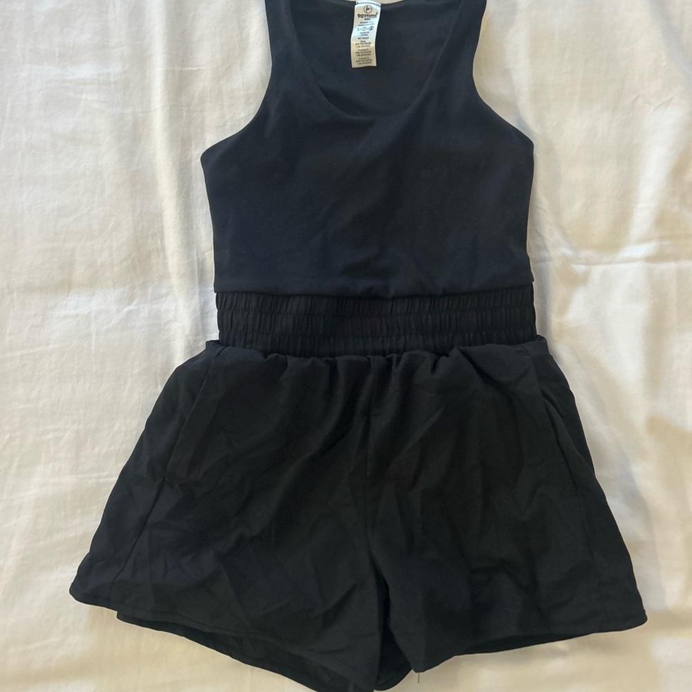 90 Degree By Reflex Girls Black Sleeveless Hybrid Romper